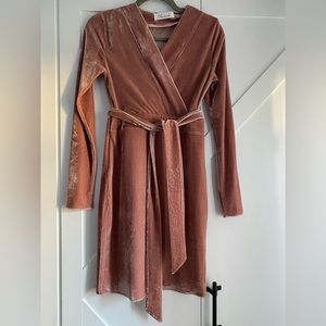 Chichwish dusty pink velvet dress NWOT